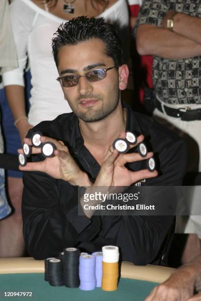 Antonio Esfandiari during The Mirage Poker Showdown, at The Mirage Hotel in Las Vegas Nevada July 30, 2004.