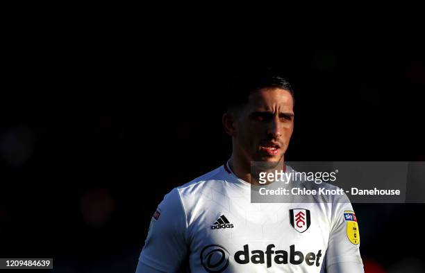 Anthony knockaert of Fulham FC during the Sky Bet Championship match between Fulham and Preston North End at Craven Cottage on February 29, 2020 in...