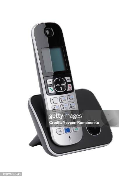 cordless phone isolated on white background - phone receiver stock pictures, royalty-free photos & images