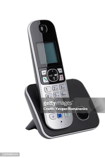 cordless phone isolated on white background - telefonlur bildbanksfoton och bilder