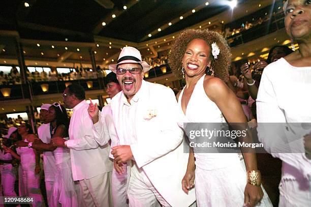 Tom Joyner and wife Donna Richardson Joyner during Tom Joyner Fantastic Voyage Cruise 2006 at Navigator of The Seas Royal Caribbean Ship in Caribbean.