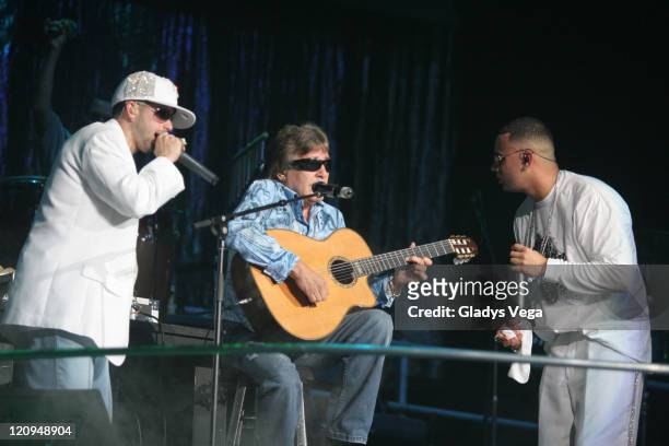 Yandel, Jose Feliciano and Wisin during Wisin & Yandel in Concert at Coliseo de Puerto Rico in San Juan - March 17, 2006 at Coliseo de Puerto Rico in...