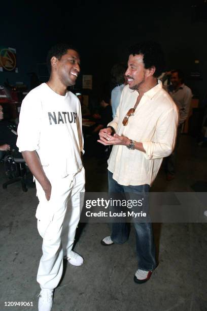 Kenny "Babyface" Edmonds and Lionel Richie during The United Negro College Fund Hosts An Evening of Stars Tribute to Quincy Jones - Rehearsals in...