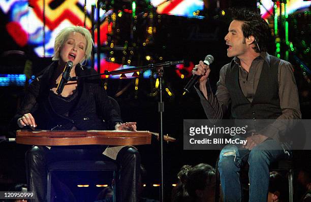 Cyndi Lauper and Pat Monahan of Train during VH1's "Decades Rock Live" Honors Cyndi Lauper - November 11, 2005 at Trump Taj Mahal in Atlantic City,...