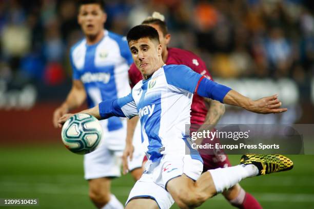 Unai Bustinza of Leganes in action during the Spanish League, La Liga, football match played between CF Leganes and Deportivo Alaves at Butarque...