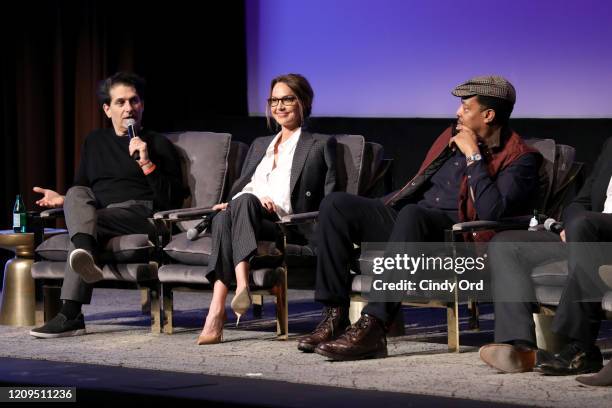Michael Imperioli, Arielle Kebbel, and Russell Hornsby attend SCAD aTVfest 2020 - "Lincoln Rhyme: Hunt For The Bone Collector" Press Junket on...