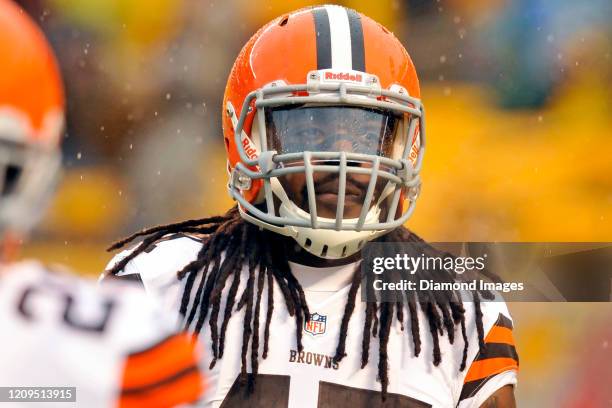 Tight end MarQueis Gray of the Cleveland Browns on the field prior to a game against the Pittsburgh Steelers on December 29, 2013 at Heinz Field in...