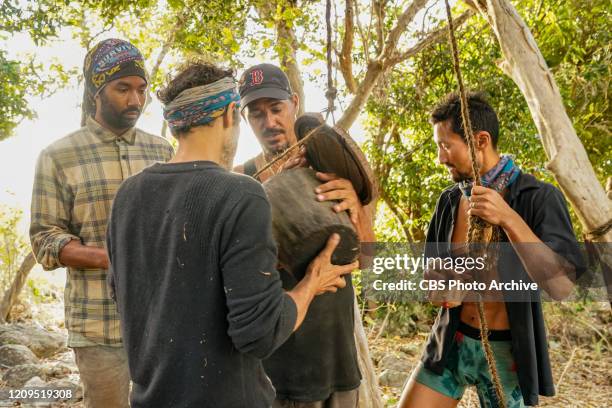 "War is Not Pretty" - Wendell Holland, Ethan Zohn, "Botson" Rob Mariano and Yul Kwon on the Ninth episode of SURVIVOR: WINNERS AT WAR, airing...