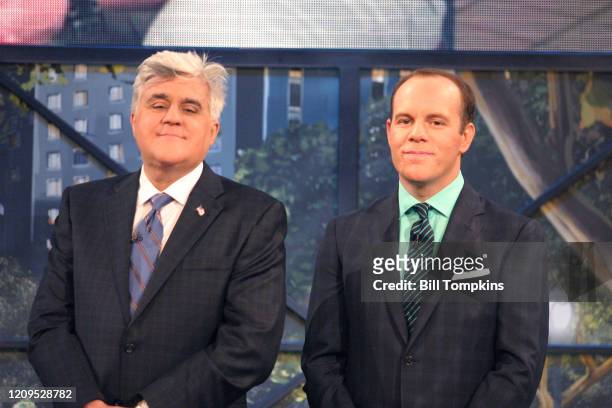 May 1, 2008: MANDATORY CREDIT Bill Tompkins/Getty Images Jay Leno and Tom Papa appear on the Season Premiere of THE MARRIAGE REF. Produced by Jerry...