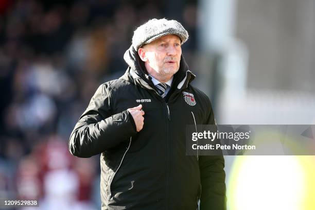 Grimsby Town manager Ian Holloway looks on during the Sky Bet League Two match between Grimsby Town and Northampton Town at Blundell Park on February...