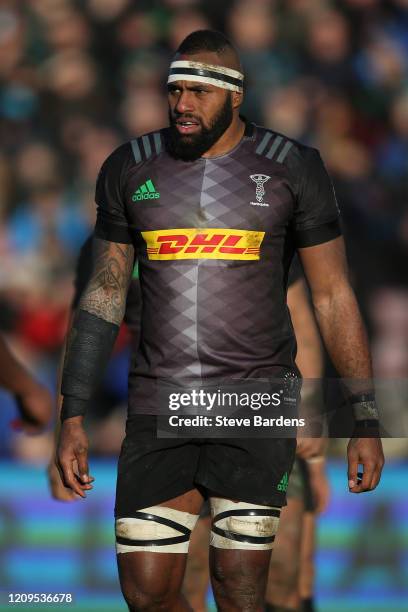 Semi Kunatani of Harlequins during the Gallagher Premiership Rugby match between Harlequins and Exeter Chiefs at Twickenham Stoop on February 29,...