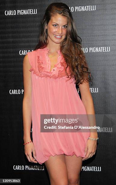 Francesca Fioretti attends Carlo Pignatelli Cerimonia Fashion Show during Milan Fashion Week Menswear Spring/Summer 2010 on June 19, 2009 in Milan,...