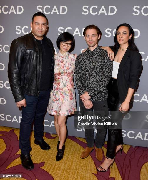 Frank Harts, Keiko Agena, Tom Payne, and Aurora Perrineau attend SCAD aTVfest 2020 - "Prodigal Son" With Tom Payne Discovery Award, Actor...