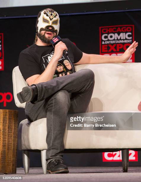 Marc Letzmann aka Excalibur of the AEW Wrestling during C2E2 at McCormick Place on February 28, 2020 in Chicago, Illinois.