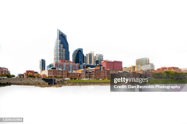 city skyline against white sky - nashville city skyline stock pictures, royalty-free photos & images