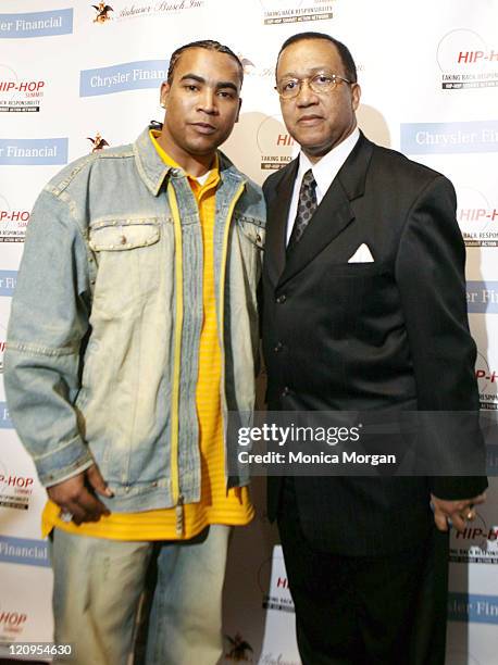 Don Omar and Dr. Ben Chavis during 2006 Hip Hop Summit Sponsored By Chrysler Financial at Wayne State University's Bonstelle Theatre in Detroit,...