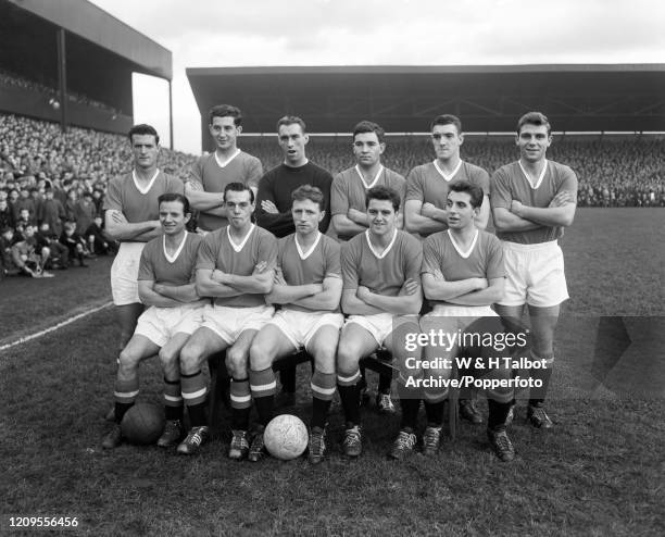 Manchester United line up for a group photo before the Football League Division One match between Preston North End and Manchester United at Deepdale...