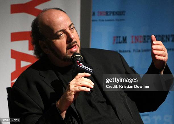 Director James Toback speaks during a Q&A following Film Independent's preview screening of "Tyson" at The Landmark Theatre on April 15, 2009 in Los...