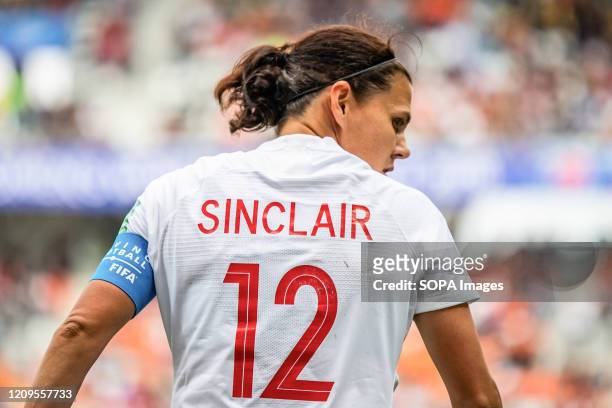 Christine Sinclair of Canada during the 2019 FIFA Women's World Cup match between Netherlands and Canada at Stade Auguste-Delaune stadium. .