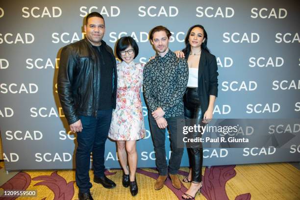 Frank Harts, Keiko Agena, Tom Payne, and Aurora Perrineau attend SCAD aTVfest 2020 - "Prodigal Son" With Tom Payne Discovery Award, Actor...