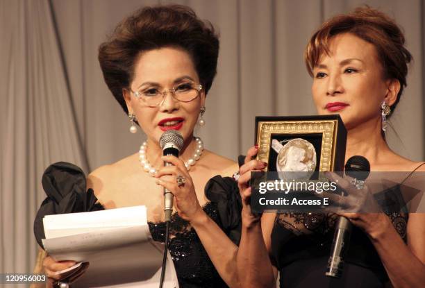 Dewi Sukarno and Japanese personality Carrousel Maki present a Cameo Jewellery piece for auction at the Imperial Byzantine Charity Ball and Gala...