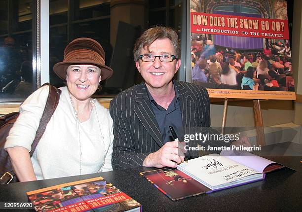 Actress Jane Carr, from Mary Poppins, and Thomas Schumacher attend the signing of his new book "How Does the Show Go On?" at Barnes & Noble Lincoln...