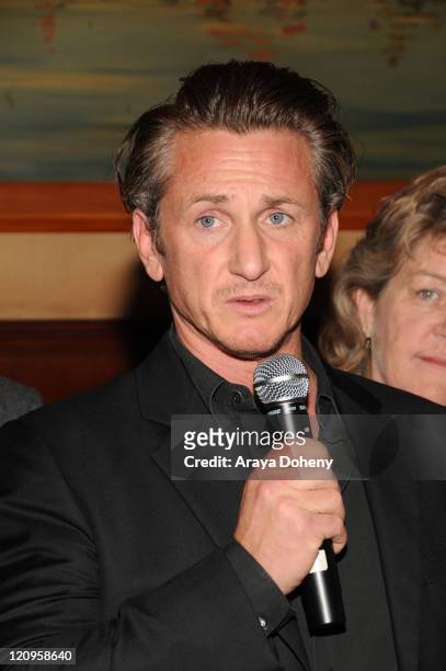 Academy Award winning actor Sean Penn attends the "Harvey Milk Day" press conference at Tosca Cafe on March 3, 2009 in San Francisco, California.