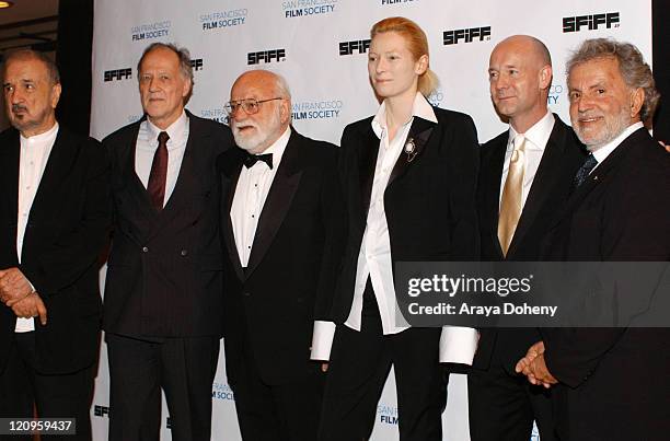Jean-Claude Carriere, Werner Herzog, Saul Zaentz, Tilda Swinton, Graham Leggat, Executive Director of the San Francisco Film Society and Sid Ganis,...