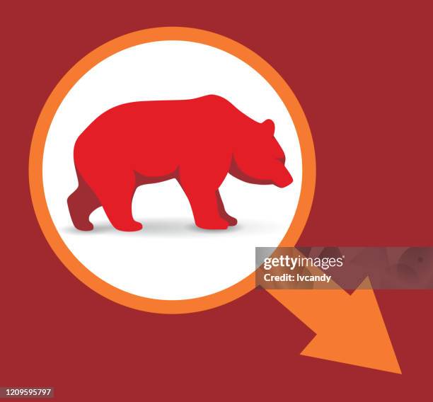 bärenmarkt - börsenbaisse stock-grafiken, -clipart, -cartoons und -symbole