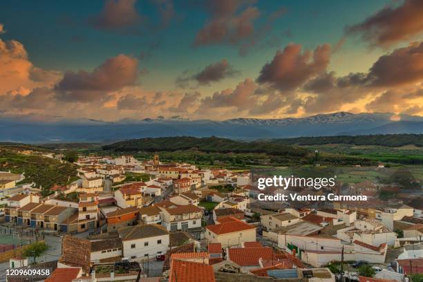 view of alcudia de guadix (valle del zalabí), spain - poble espanyol stockfoto's en -beelden