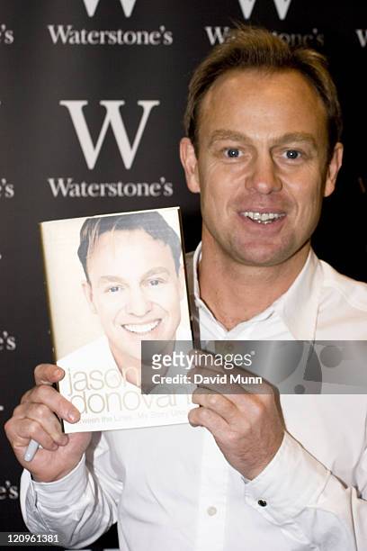 Jason Donovan signs copies of his new book at Waterstones book store in Liverpool on October 12, 2007 in England.