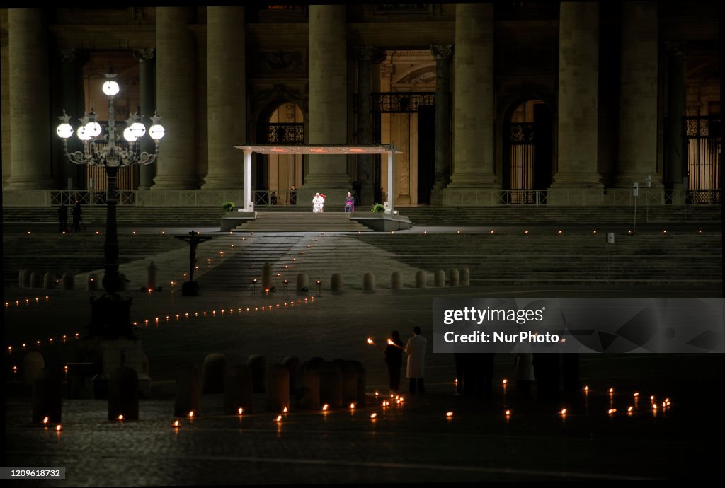 Pope Francis Presides Over The Via Crucis - Or Way Of The Cross - Ceremony In St. Peter's Square