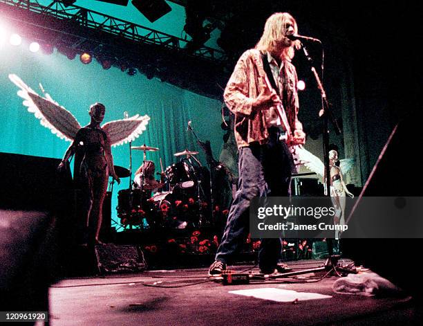 Kurt Cobain of Nirvana during Nirvana In Concert Photo File at Aragon Ballroom in Chicago, Illinois, United States.