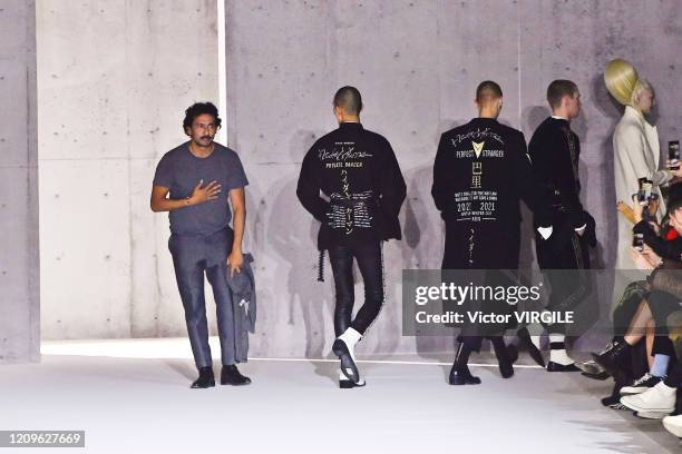 Fashion designer Haider Ackermann walks the runway during the Haider Ackermann Ready to Wear fashion show as part of the Paris Fashion Week...