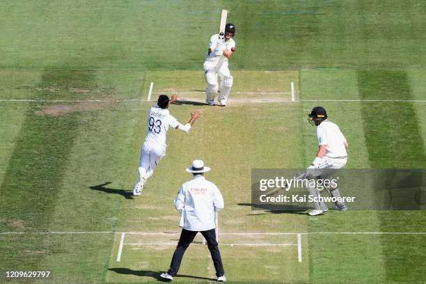 Neil Wagner of New Zealand bats during day two of the Second Test match between New Zealand and India at Hagley Oval on March 01, 2020 in...