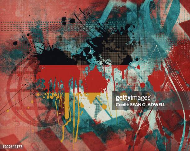 german flag graphic abstract - picture of a german flag stock pictures, royalty-free photos & images