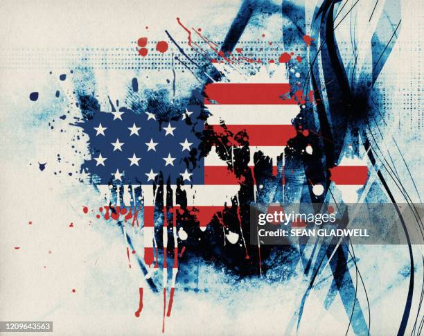 american flag paint splat - american flag art imagens e fotografias de stock