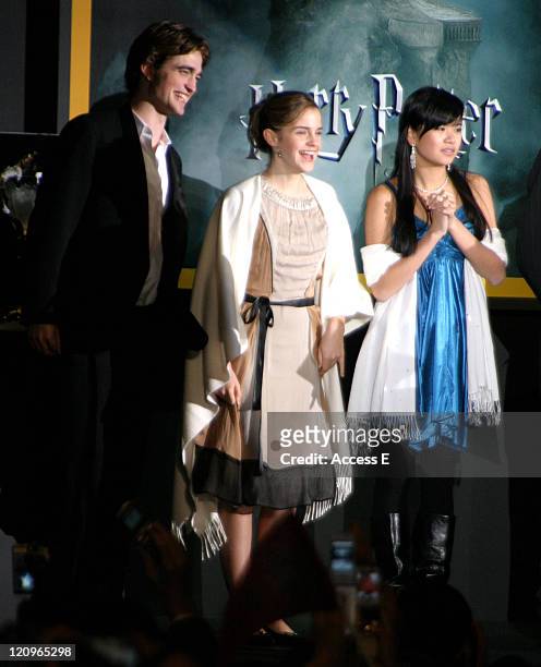 Robert Pattinson, Emma Watson and Katie Leung during "Harry Potter and the Goblet of Fire" Tokyo Premiere at Roppongi Hills Arena in Tokyo, Japan.