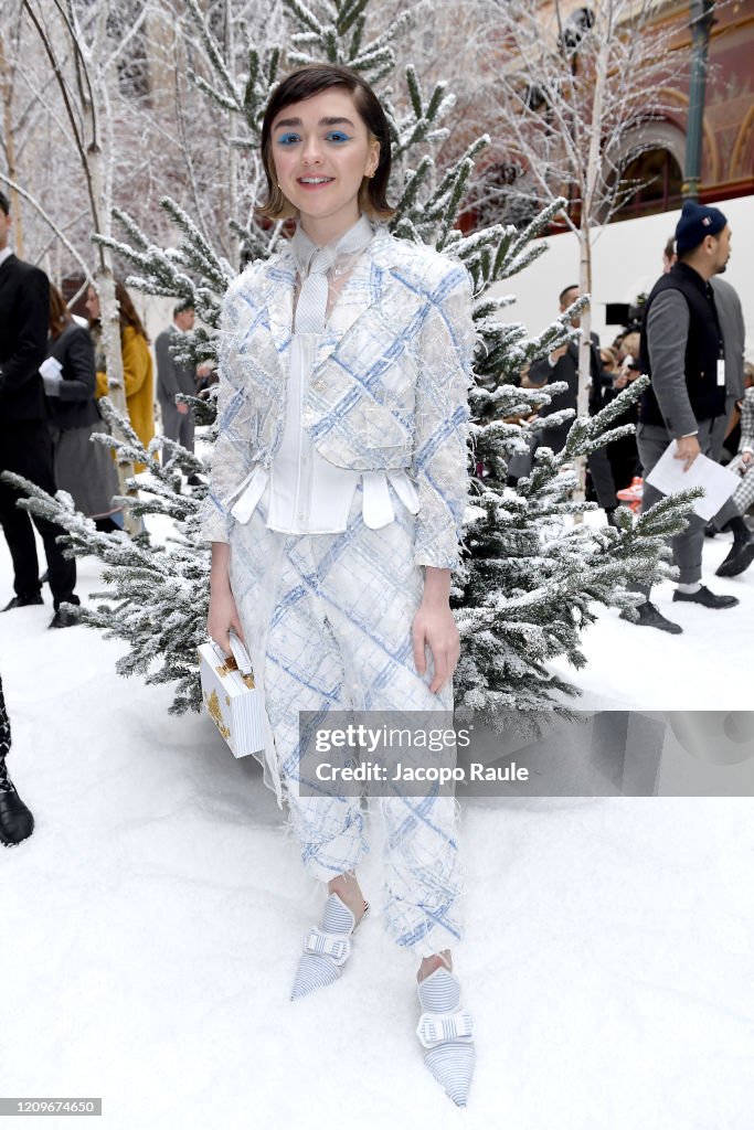 Maisie Williams attends the Thom Browne show as part of the Paris ...