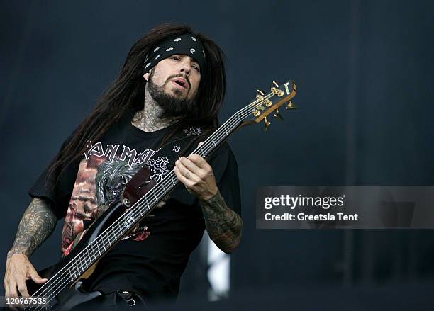 Reggie 'Fieldy' Arvizu of Korn during Fields of Rock Festival 2007 in the Netherlands - June 17, 2007 in Biddinghuizen, Netherlands.