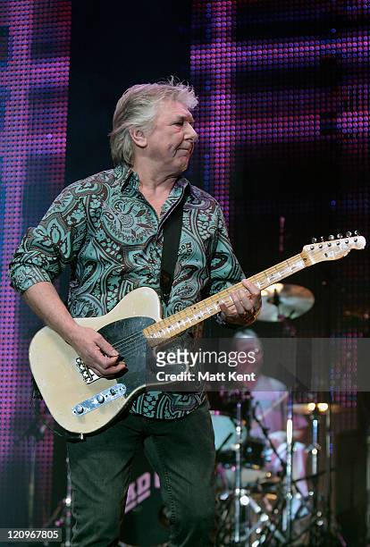 Mick Ralphs and Simon Kirke of Bad Company perform at Wembley Arena on April 11, 2010 in London, England.