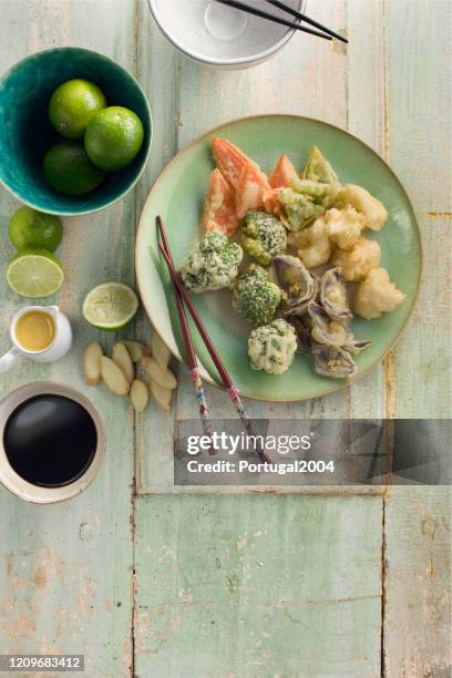 tempura of vegetables - tempura stock pictures, royalty-free photos & images