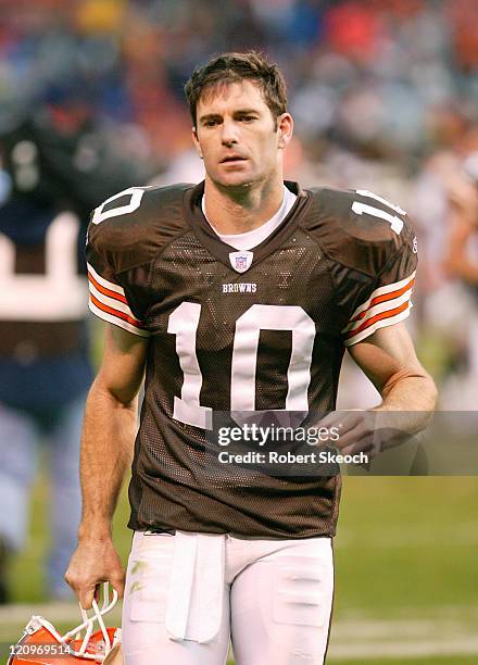 Cleveland Browns punter Kyle Richardson during the game against the Tennessee Titans at Cleveland Browns Stadium in Cleveland Ohio on Nov. 6, 2005....