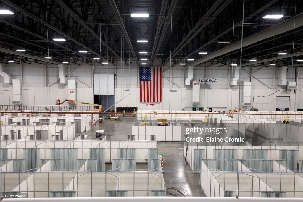 Field Hospital Set Up In Novi, Michigan's Suburban Collection Showplace Convention Center