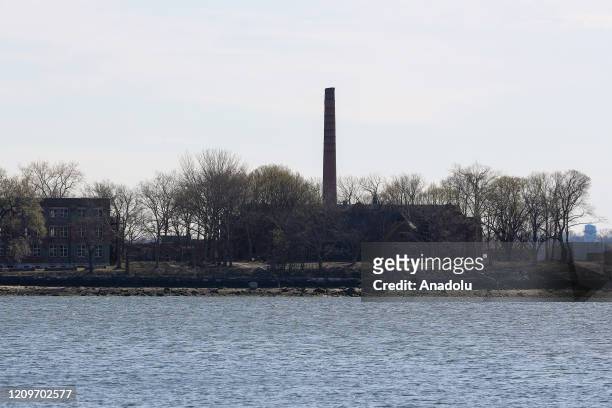 Hart Island where unclaimed coronavirus bodies buried is seen in New York, United States on April 11, 2020.