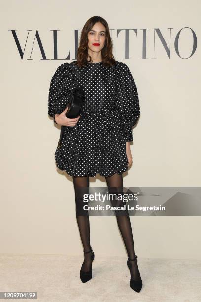 Alexa Chung attends the Valentino show as part of the Paris Fashion Week Womenswear Fall/Winter 2020/2021 on March 01, 2020 in Paris, France.