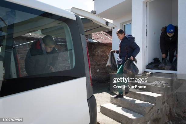 Team of volunteers distributed bags of food in the Fakulteta neighborhood of Sofia, on behalf of the Norwegian organization Europe in Focus, which...