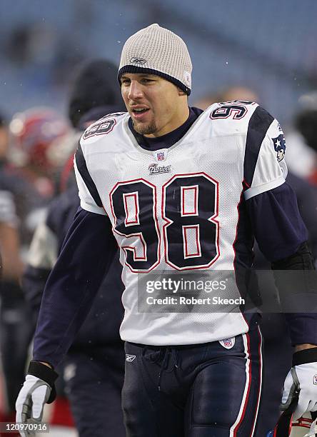 New England Patroits Chad Brown during the game against the Buffalo Bills at Ralph Wilson Stadium in Orchard Park, New York on December 11, 2005. The...