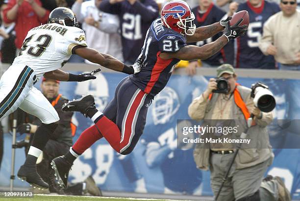 Buffalo Bills running back Willis McGahee dives for a touchdown during a game against the Jacksonville Jaguars at Ralph Wilson Stadium in Orchard...