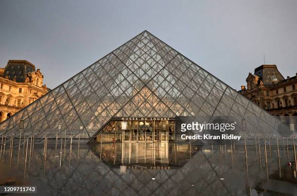 The Louvre Museum in Paris, the most visited Museum in the World, which shut today over concerns over France's coronavirus outbreak, after staff...